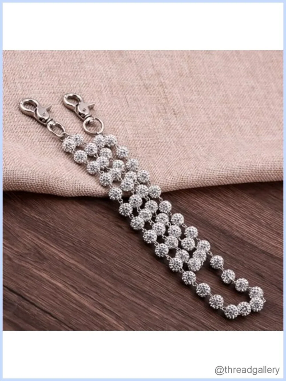 Rhinestone Layered Pant Chain Punk Jeans Pocket Belt Waist Chain Bag Wallet